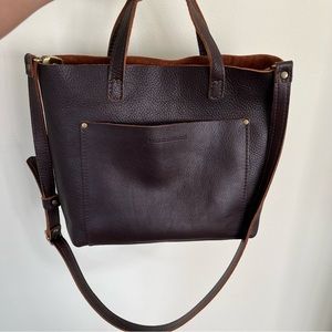 Portland Leather Goods medium crossbody tote in Coldbrew brown